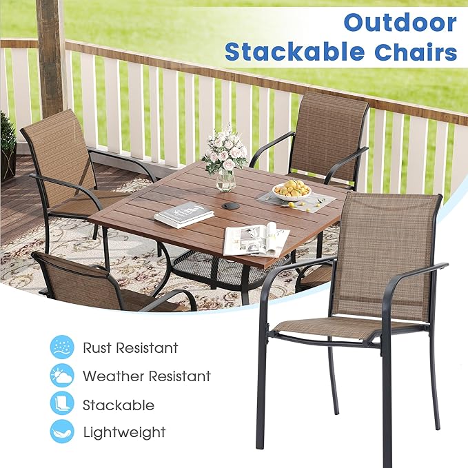 VICLLAX Patio Dining Set for 8, Outdoor Furniture Set Includes 53" Round Patio - Image 7