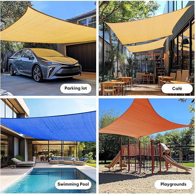Quictent 16X16FT Square Sun Shade Sail Canopy 185G HDPE - Image 3