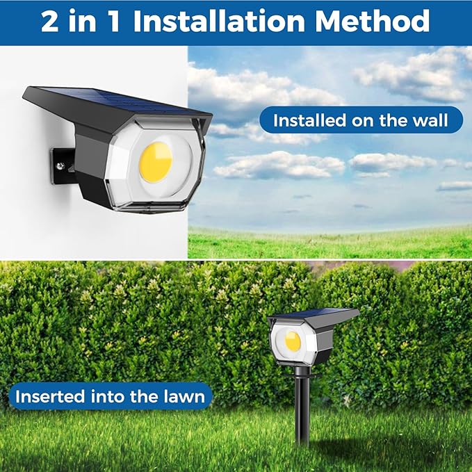 Peasur 1 Pack Solar Spot Lights Outdoor, Solar Spotlights Outdoor Waterproof - Image 4