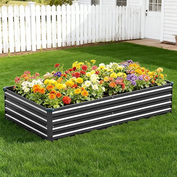 Vengarus 8x4x1FT Galvanized Raised Garden Bed Kit, Outdoor Metal Planter Box - Image 5