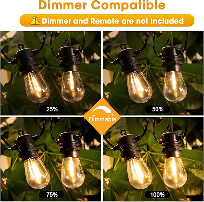 S14 LED Outdoor String Lights 150FT Patio Lights Outdoor Waterproof - Image 3