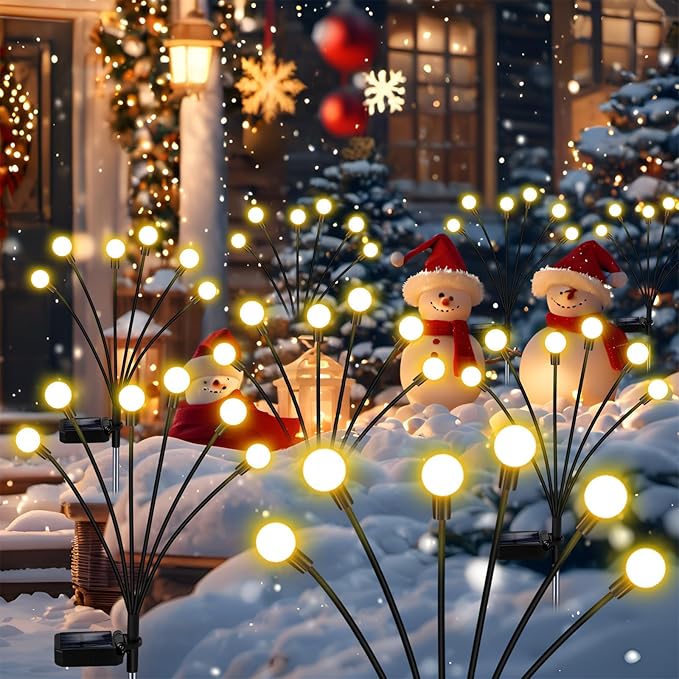 Solar Garden Lights Outdoor, 10 Pack 60 LED Solar Firefly Lights, Swaying - Image 8