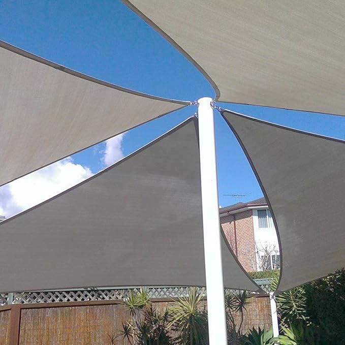 E&K Sunrise 28' x 28' x 28' Sun Shade Sail Triangle Canopy Shade Cover UV Block - Image 8
