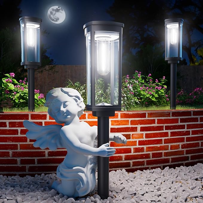 Solar Pathway Lights Outdoor, 6 Pack Solar Lights Outdoor, IP65 Waterproof Auto by Professionalproductionofsolarlightsoutdoor%EF%BC%9A%EF%BC%89