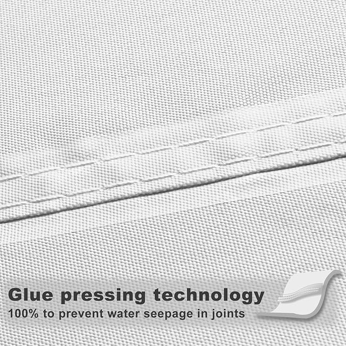 SUNNY GUARD Waterproof Sun Shade Sail 6'x12'x13.4' White Right Triangle UV - Image 4