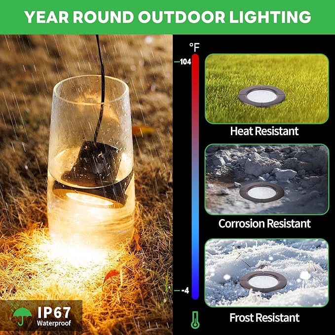 Landscape Well Lights, LED Low Voltage Ground Lights Outdoor, 12V IP67 - Image 4