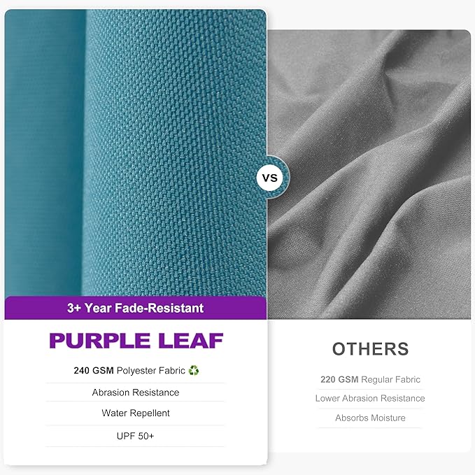 PURPLE LEAF 9' X 9' Left-right Tilt Patio Umbrella Outdoor Cantilever Swivel - Image 4