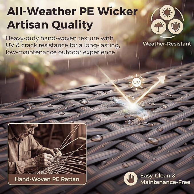NICESOUL 9 Piece Extra Large Outdoor Patio Furniture Set - Image 8