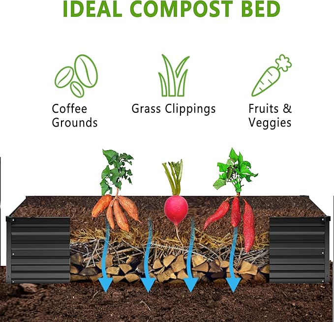 12x4x1FT Galvanized Raised Garden Bed Kit, Vegetable Boxes-Rectangle Metal - Image 3