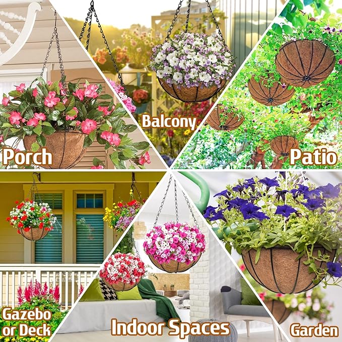 ZeeDix 12 Inch Hanging Baskets for Plants Outdoor - Image 5