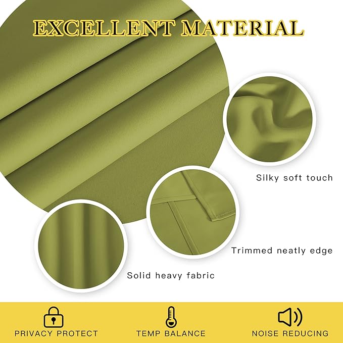 NICETOWN Bedroom Curtain Room Darkening Drapery 102 inches Length - Image 2