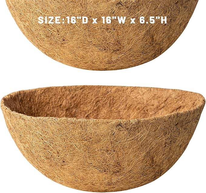 4 Pack 16 Inch Natural Coconut Fiber Liners - Image 7