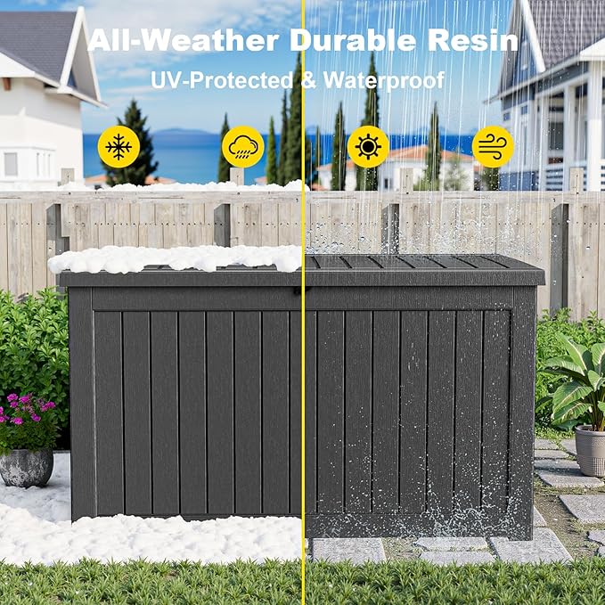 280 Gallon Outdoor Storage Box, Large Resin Deck Box - Image 6