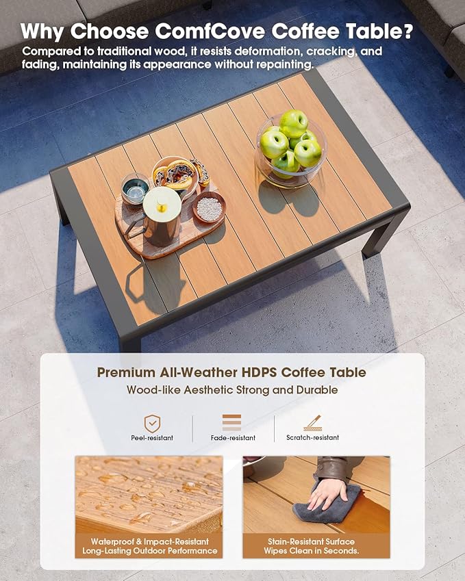 Aluminum Outdoor Patio Furniture 3 Seats, All-Weather Outdoor Patio Sofa - Image 6
