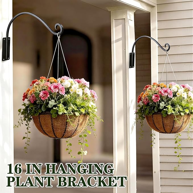 16 Inch Plant Hangers Outdoor 2 Pack, Plant Hanging Hook Bracket - Image 2