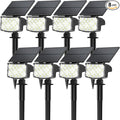 8 Pack Solar Spot Lights Outdoor, Waterproof IP65 Adjustable, 3 Lighting Modes by MinPea