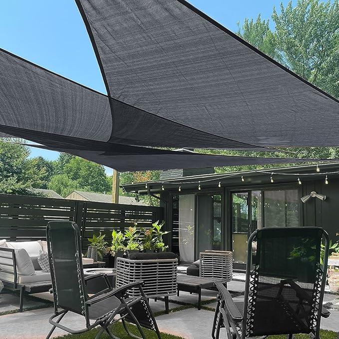 LOVE STORY Custom Size 10'x12'x15.6' Graphite Grey Sun Shade Sail Right by LOVESTORY