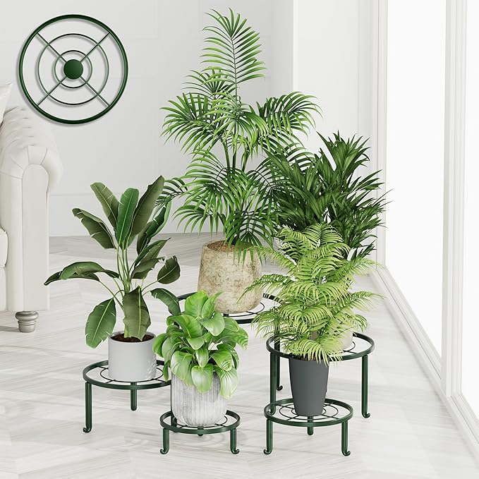 5 Pack Metal Pot Rack Stand, Patented Plant Stand by Unknown