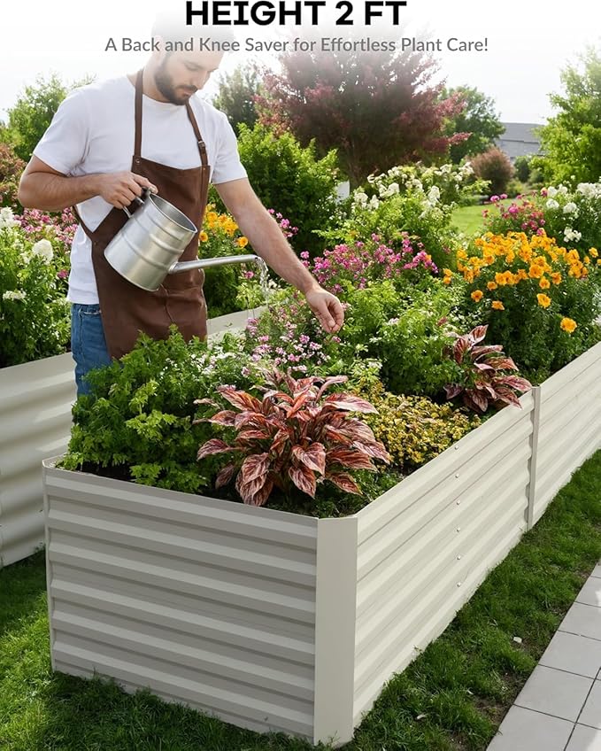 Garvee 2PCS 8x4x2ft Galvanized Raised Garden Bed Outdoor, Rust-Resistant Raised - Image 2