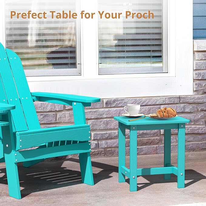 LUE BONA Outdoor Side Table Set of 2, HDPS Small Outdoor Table, Adirondack Side - Image 5