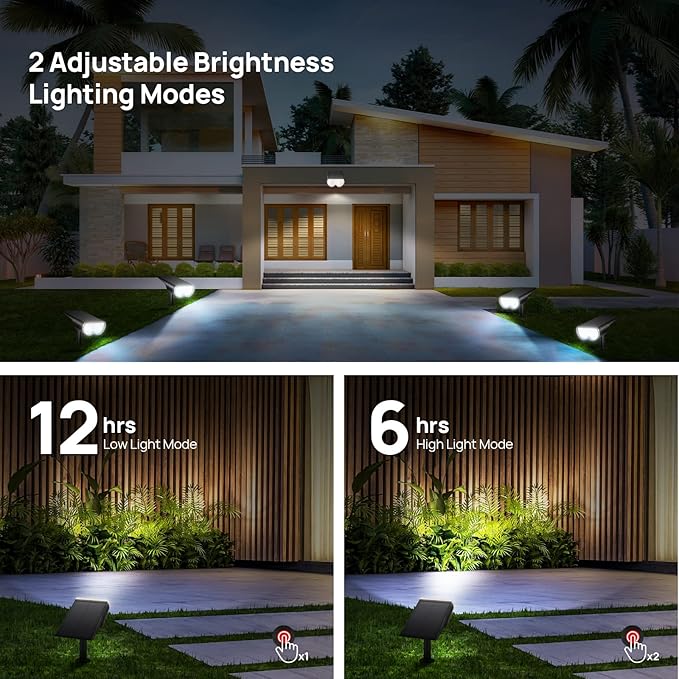 Solar Lights Outdoor Waterproof, Consciot 16 LEDs IP67 Spot Lights Outdoor - Image 2