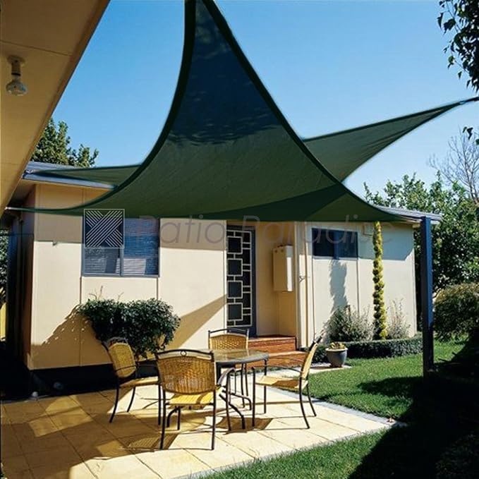 Patio Paradise 27' x 27' x 27' Sun Shade Sail Triangle Canopy Shade Cloth - Image 6