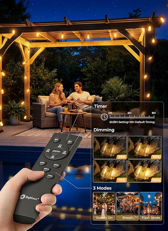 Brightown 202FT Solar String Lights Outdoor Waterproof, Patio Lights - Image 5
