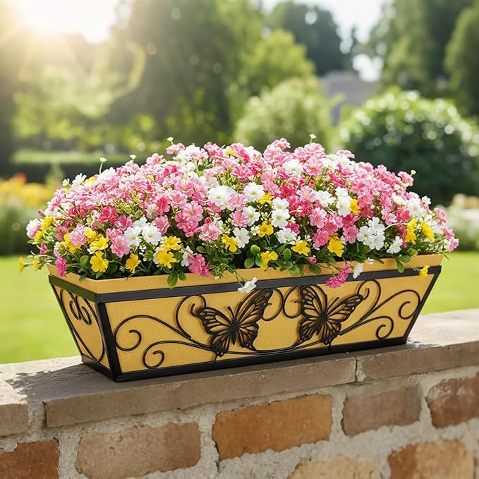 2 Pack 24 Inch Window Boxes Planter Railing Planters Box - Image 6