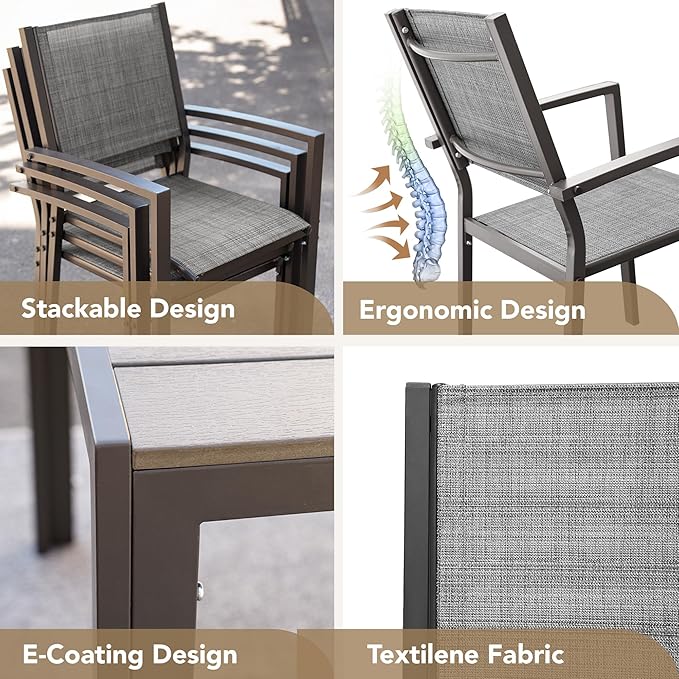 Devoko Patio Dining Set 7 Piece Outdoor Furniture - Image 9