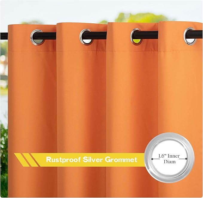 NICETOWN Canvas Outdoor Curtains 2 Panels = 110" Wide by 95" L - Image 3