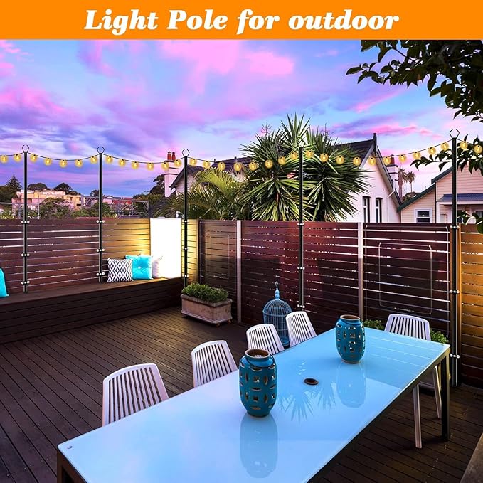 6 Pack String Light Poles, 10 Ft Light Poles - Image 7