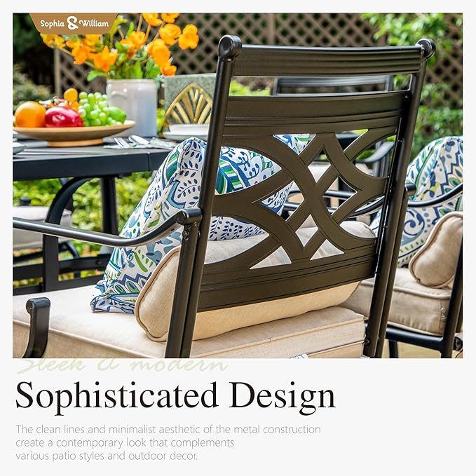 Sophia & William Patio Table and Chairs Set 9 Piece, 8 Swivel Chairs - Image 2