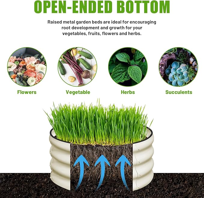 SnugNiture 2x2x1ft Round Galvanized Raised Garden Bed Kit Outdoor, Metal - Image 4