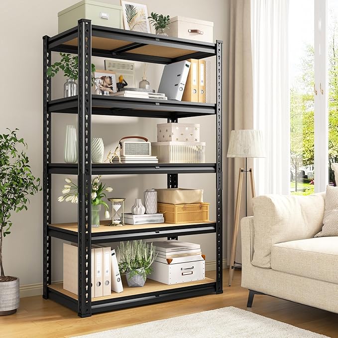 Set of 2 Storage Shelves 5 Tier Garage Shelving Heavy Duty Metal Shelving - Image 5