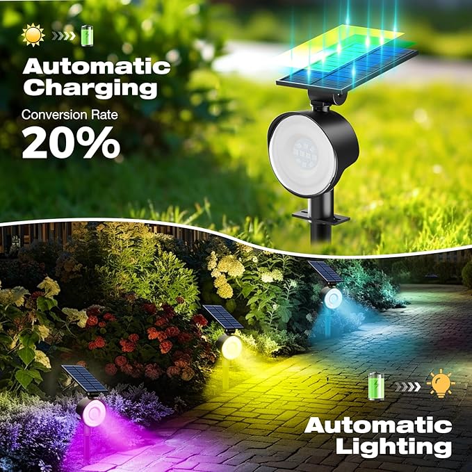 nipify 1 Pack Solar Lights Outdoor Waterproof, LED Solar Spot Lights - Image 4