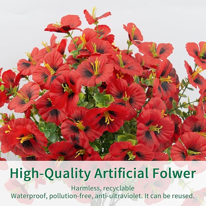 12 Bundles Artificial Pansy Flowers - Image 8