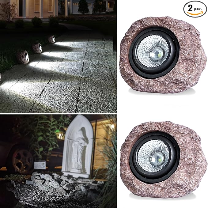 Outdoor Solar rock lights, IP65 Waterproof LED Super Bright spotlights by Cloud+sakura