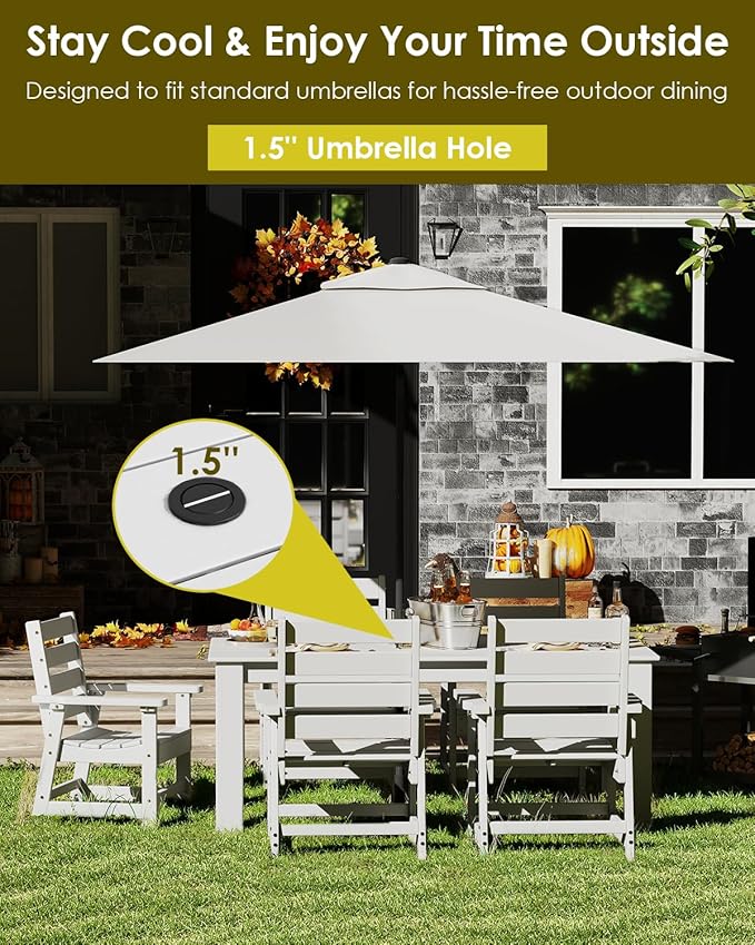 GREENVINES 7-Piece Outdoor Dining Set | HDPE | Patio Table and Chairs Sets - Image 5