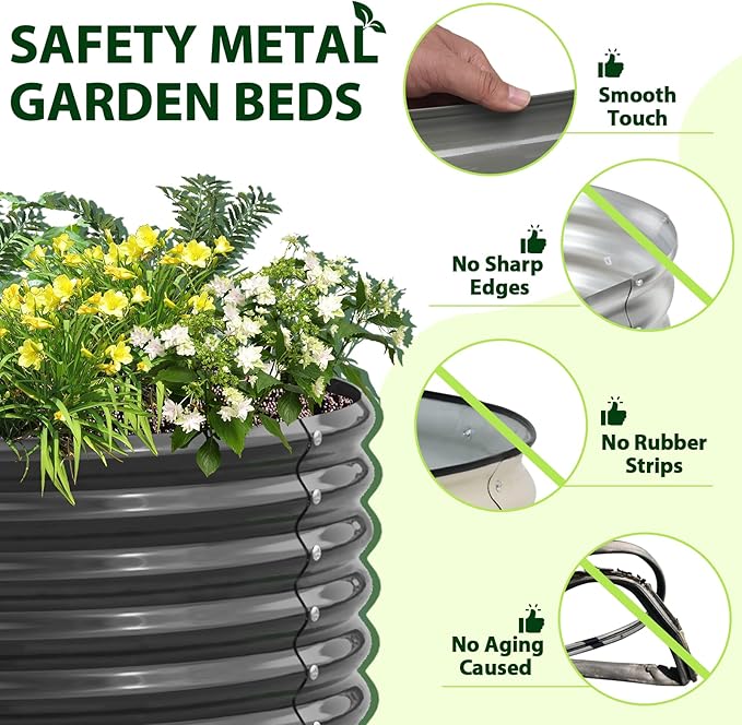 A ANLEOLIFE 6-Pack 4X4X1.5ft & 6X3X1.5ft Deep Root Galvanized Raised Garden - Image 7