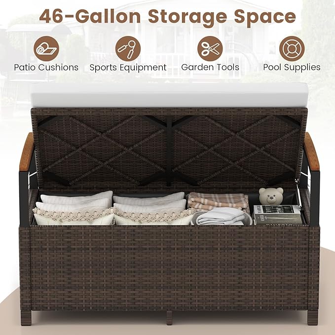 Tangkula 46 Gallon Outdoor Bench - Image 3