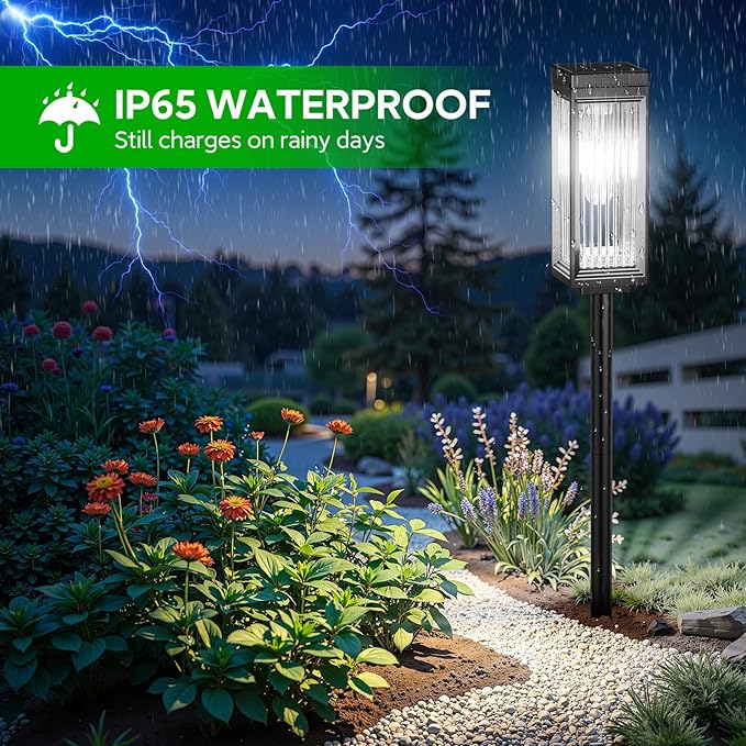 Solar Pathway Lights Outdoor, 8 Pack Upgraded Solar Lights Outdoor Waterproof - Image 3
