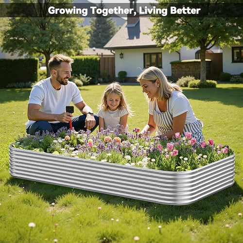 4 Pack 6x3FT Raised Beds for Gardening, Corrugated Galvanized Steel Raised - Image 2