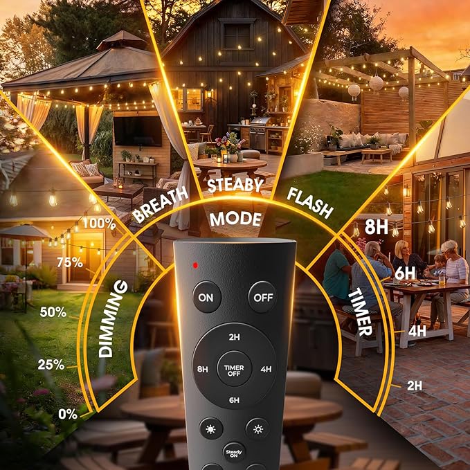 addlon 50FT LED Outdoor String Lights - Image 3
