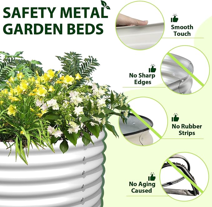 A ANLEOLIFE 2-Pack 4ft x 18” Tall Galvanized Raised Garden Beds Outdoor - Image 4