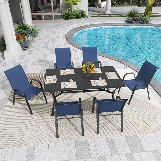 Patio Chairs, Stackable Outdoor Dining Chairs - Image 4