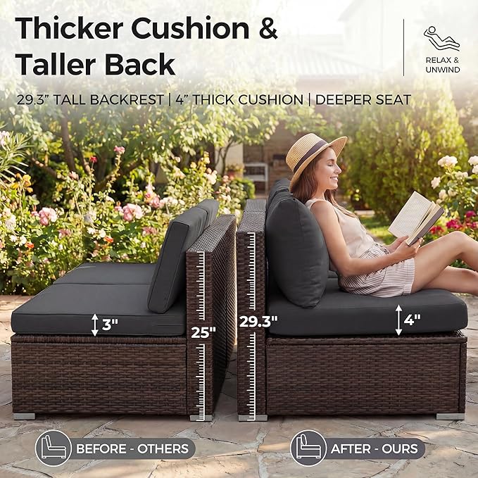 NICESOUL 7 Piece Outdoor Patio Furniture Set - Image 7