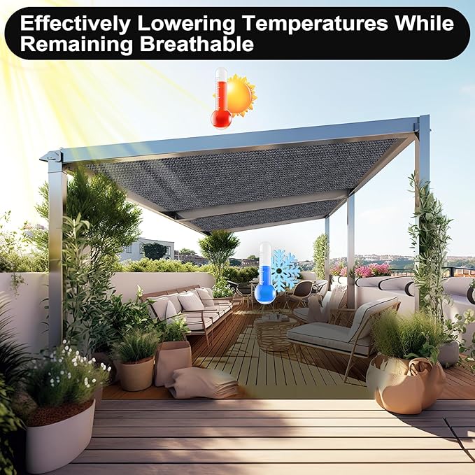 Artpuch 90% Sun Shade Cloth, 8 x 16 FT Pergola Shade Cover Canopy - Image 6