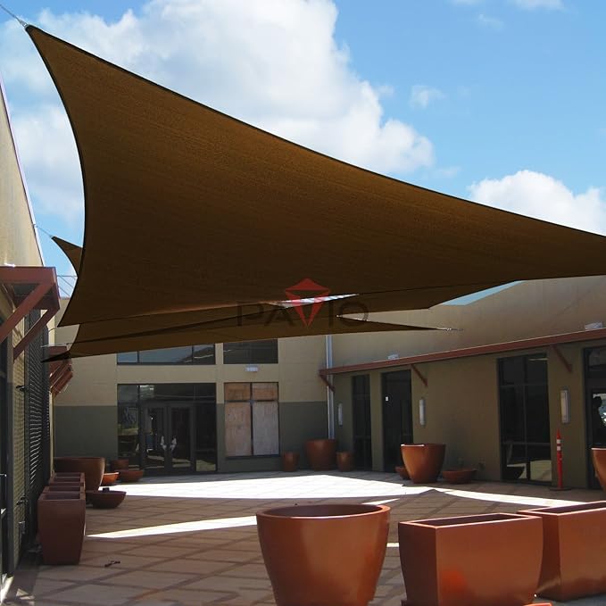 Patio Paradise 14' x 14' x 14' Sun Shade Sail Triangle Canopy Shade Cloth - Image 6