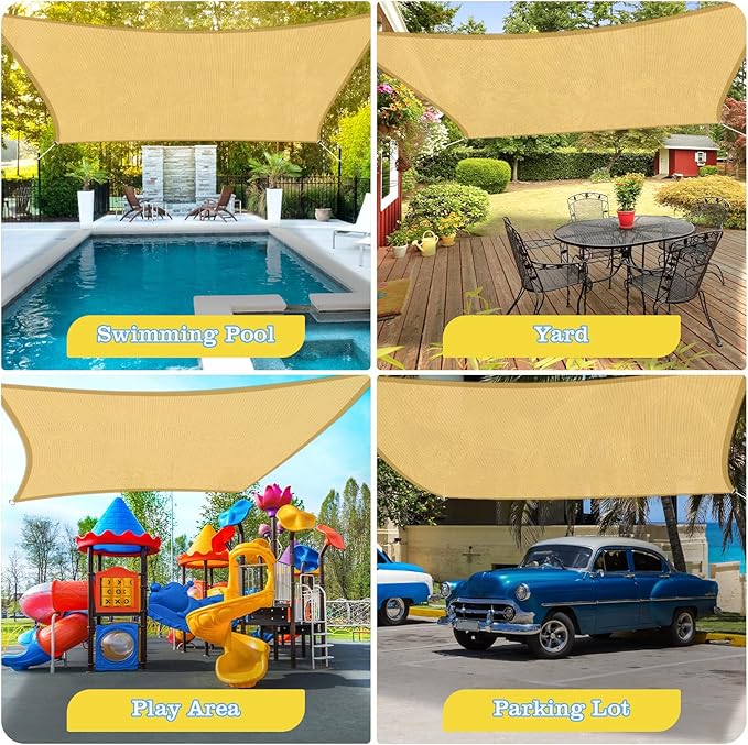 HappyTrends Sun Shade Sail, Tear and Rust Resistant Patio sail Shade - Image 7