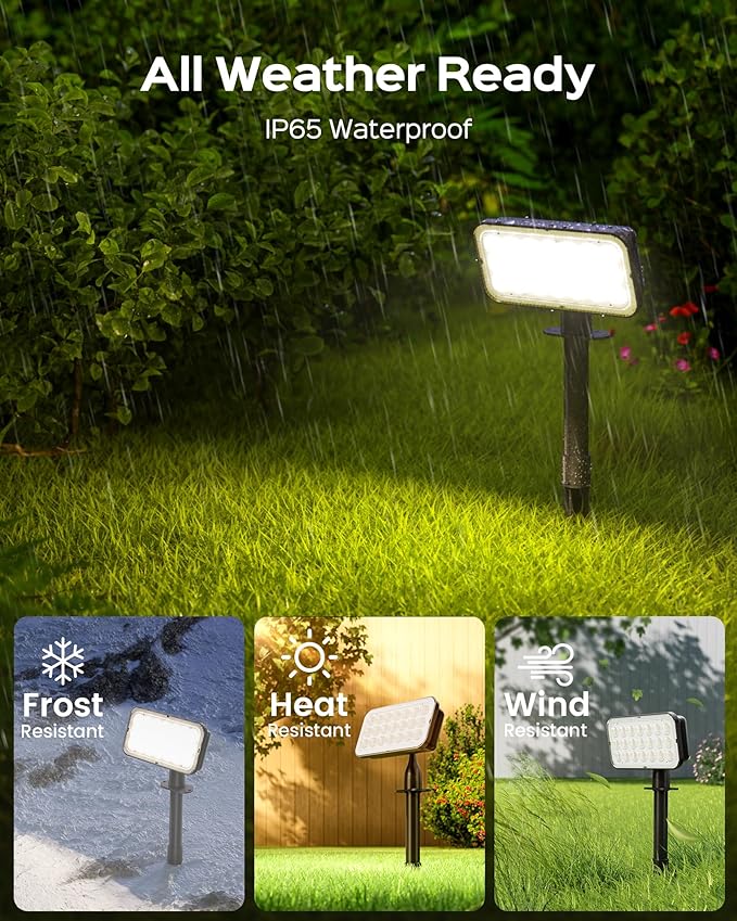JACKYLED Solar Spot Lights Outdoor, 84-LED Solar Spotlights - Image 6